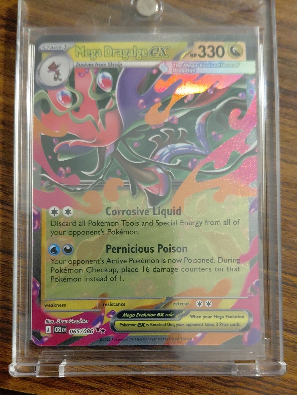 Mega Dragalge-EX Rainbow Holo Pokémon Card